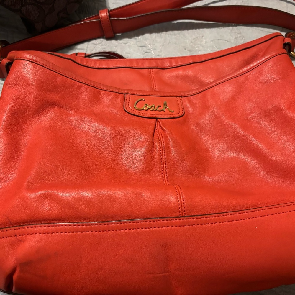 Coach Vibrant Red Leather Shoulder Bag